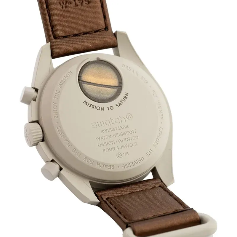 Omega x Swatch “Mission to Saturn” Beige Dial Men's Watch- S033T100